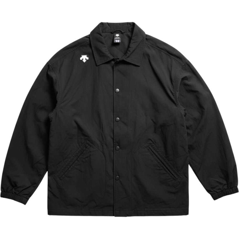 Descente Mens Black Coach Jacket Snap Front Technical Shell XL D2191TWB90C-BK